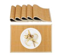Relaxdays Set de Table, 6 Dessous, rectangulaire, 45 x 30 cm, pour la Salle à Manger ou la Cuisine, crème