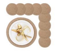 Relaxdays Set de Table (à Manger), 10 Dessous au Design Rond, napperon en eichhornia, diamètre : 37 cm, Nature