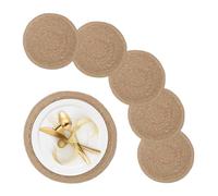 Relaxdays Set de Table (à Manger), 6 Dessous au Design Rond, napperon en eichhornia, diamètre : 37 cm, Nature