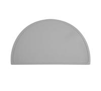 Relaxdays Set de Table en Demi-Cercle, antidérapant, Lavable, en Silicone, L x P : 41,5 x 24 cm, Gris Clair