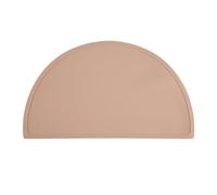 Relaxdays Set de Table en Demi-Cercle, antidérapant, Lavable, en Silicone, L x P : 41,5 x 24 cm, Rose