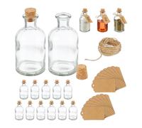 relaxdays Set de verres décoratifs avec couvercle en liège