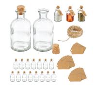 relaxdays Set de verres décoratifs avec couvercle en liège