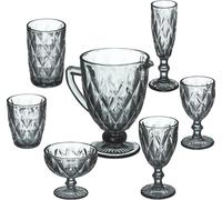 relaxdays Set de verres gris 7 pcs.