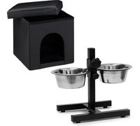 relaxdays Set maison pour chien station de nourriture