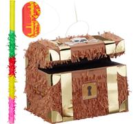 relaxdays Set Pinata 3 pièces caisse au trésor