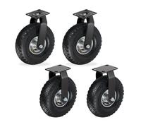 Relaxdays Set roulettes fixes et pivotantes 3.00-4