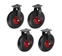 Relaxdays Set roulettes fixes et pivotantes 3.00-4