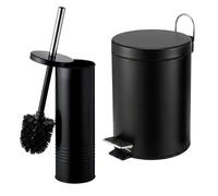 Relaxdays Set salle de bain : poubelle & brosse WC
