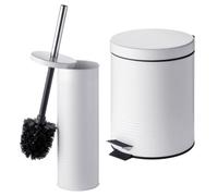 Relaxdays Set salle de bain : poubelle & brosse WC