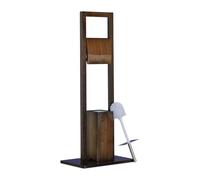 Relaxdays Set WC Porte Papier Brosse Bambou Marron
