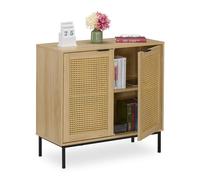 Relaxdays Sideboard avec 2 portes en osier