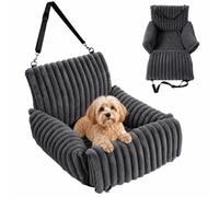 Relaxdays siège Auto pour Chien jusqu'à 8 kg, Moelleux, Lavable, 38×48×48 cm, Gris