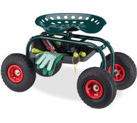 relaxdays Siège de jardin mobile avec espace de rangement