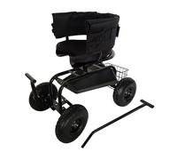 Relaxdays Siège de jardin roulant avec rangement