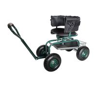 Relaxdays Siège de jardin roulant avec rangement