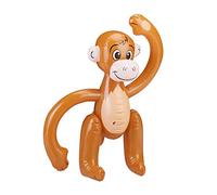 Relaxdays Singe Gonflable, Lot de 2, Petit Singe Animal Piscine Déco Fête Jungle Safari Carnaval Jouet Aquatique Enfant, Marron
