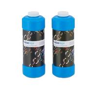Relaxdays Solution Rechargeable pour Bulles de Savon, Lot de 2, 1 L par Bouteille, Liquide, pour souffleurs, Bleu