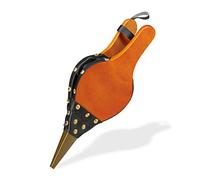 Relaxdays Soufflet cheminée, Barbecue, Allume feu Rustique, Clous décoratifs dorés, Longueur de 39 cm, Marron/Noir