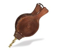 Relaxdays Soufflet en Bois, souffleur d'air pour Barbecue et cheminée, 47 cm, Design Rustique, Marron/Or