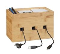 Relaxdays Station de chargement bambou