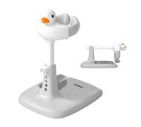 Relaxdays Station de douche bébé réglable H 45-67 cm, 50×40 cm, aide-douche enfant stable antidérapante ABS gris-blanc