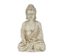 relaxdays Statue Bouddha Assis, résistant aux intempéries et au Gel, Jardin, Zen, déco, HLP: 17,5 x 10,5 x 7,5 cm, crème