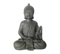 Relaxdays Statue Bouddha Assis, 52 cm, Jardin Vintage, déco Salon, résistante aux intempéries et au Gel, Anthracite