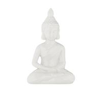 Relaxdays Statue Bouddha Assis, 17 cm de Haut, résistante aux intempéries et au Gel, pour Salon & Jardin, Blanche