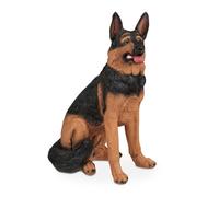 relaxdays Statue de Berger Allemand, Grandeur Nature, résistant aux intempéries, déco Chien, 85x39x55 cm, résine, Marron