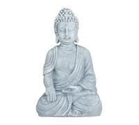 Relaxdays Statue de Buddha figurine de Bouddha décoration jardin sculpture céramique Zen 40 cm - 4052025935078