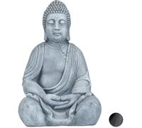 Relaxdays Statue de Buddha Figurine de Bouddha décoration Jardin Sculpture céramique Zen 50 cm