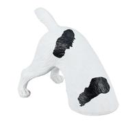 Relaxdays Statue Chien Qui Creuse, HLP: 23x28x17 cm, Figurine Jardin, résistante aux intempéries, polyrésine, Blanc/Noir