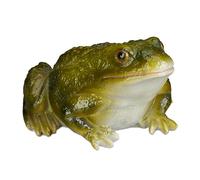 Relaxdays Statue Grenouille, Lot de 2, Figurine déco Jardin Crapaud en Pierre décoration Balcon terrasse étang, Vert