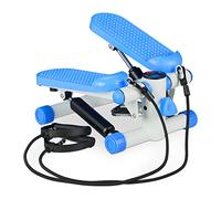 Relaxdays Stepper avec Compteur de Pas, 2 extenseurs, difficulté réglable, Appareil Fitness pour la Maison, Bleu Adulte Unisexe, 19,5 x 29 x 39 cm