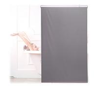 relaxdays Store de Baignoire, 100x240 cm, Rideau de Douche Hydrofuge, Plafond & fenêtre, Pare-Bain, Salle de Bain, Gris