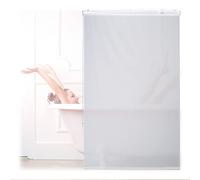 Relaxdays Store de baignoire, 100x240 cm, rideau de douche hydrofuge, plafond & fenêtre, pare-bain, salle de bain, blanc