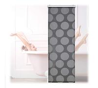 Relaxdays Store de Baignoire, 60x240 cm, Rideau de Douche Hydrofuge, Montage au Plafond & à la fenêtre, Pare-Bain, Gris