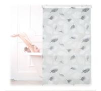 relaxdays Store de Baignoire, 100 x 240 cm, Rideau de Douche avec Chaine, Montage Flexible, Salle de Bain, Noir-Blanc