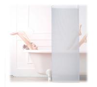 Relaxdays Store de baignoire, 60x240 cm, rideau de douche hydrofuge, plafond & fenêtre, pare-bain, salle de bain, blanc