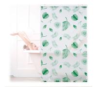 Relaxdays Store de Baignoire, 100 x 240 cm, Rideau de Douche Hydrofuge, Plafond & fenêtre, Pare-Bain, Blanc/Vert