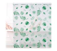 Relaxdays Store de Baignoire, 140 x 240 cm, Rideau de Douche Hydrofuge, Plafond & fenêtre, Pare-Bain, Blanc/Vert