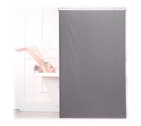 Relaxdays Store de Baignoire, 100x240 cm, Rideau de Douche Hydrofuge, Plafond & fenêtre, Pare-Bain, Salle de Bain, Gris