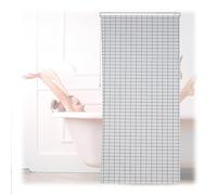 Relaxdays Store de Douche à Carreaux, Rideau de Baignoire, Salle de Bains, L x H : 120 x 240 cm, Hydrofuge, Blanc/Noir