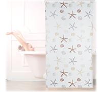 relaxdays Store de douche OCEAN Coquillages, étoiles de mer 120,0 x 240,0 cm
