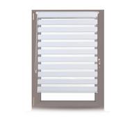 Relaxdays 10021306 Store enrouleur double face klemmfix en blanc sans perçage fenêtre porte balcon en tissu 106x156 cm, blanc