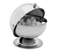 Relaxdays Sucrier Rond SWEETY avec Couvercle Boule à Sucre Bistro refermable 14 x 13 x 13 cm acier inoxydable Argenté