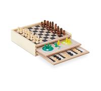 Relaxdays Superbe Boite de 7 Jeux de société Classiques, pour s'amuser Entre Amis ou en Famille, Multicolore