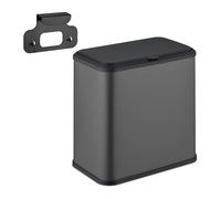 Relaxdays, Superbe Poubelle, capacité 5 litres, Plastique et métal, pour la Cuisine ou la Salle de Bain, Grise