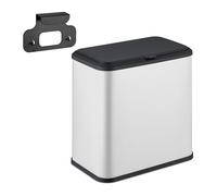 Relaxdays, Superbe Poubelle, capacité 5 litres, Plastique et métal, pour la Cuisine ou la Salle de Bain, Blanche